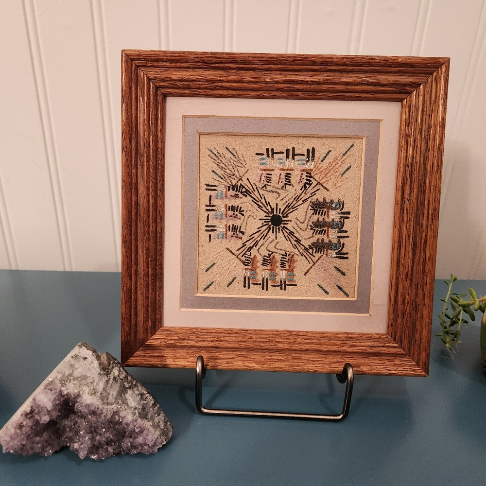 Small Framed Navajo Handmade Sandpainting